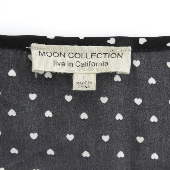 Black Top with White Hearts - Large - Picture 6 of 8